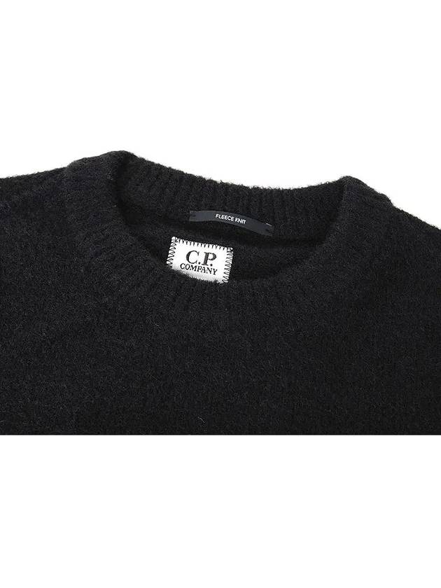 Crew Neck Wool Knit Top Black - CP COMPANY - BALAAN 4