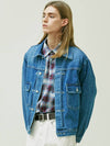 Rivet 2ND TYPE Washed Denim Trucker Jacket Blue - KND - BALAAN 8