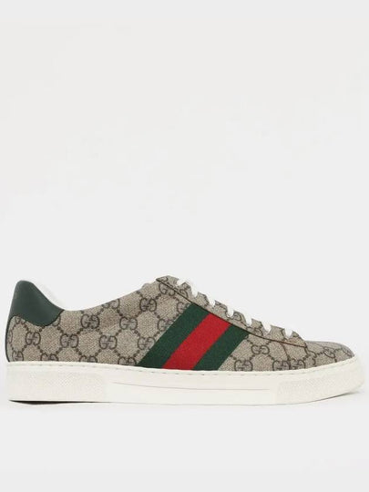 Ace GG Supreme Canvas Low Top Sneakers Beige - GUCCI - BALAAN 2