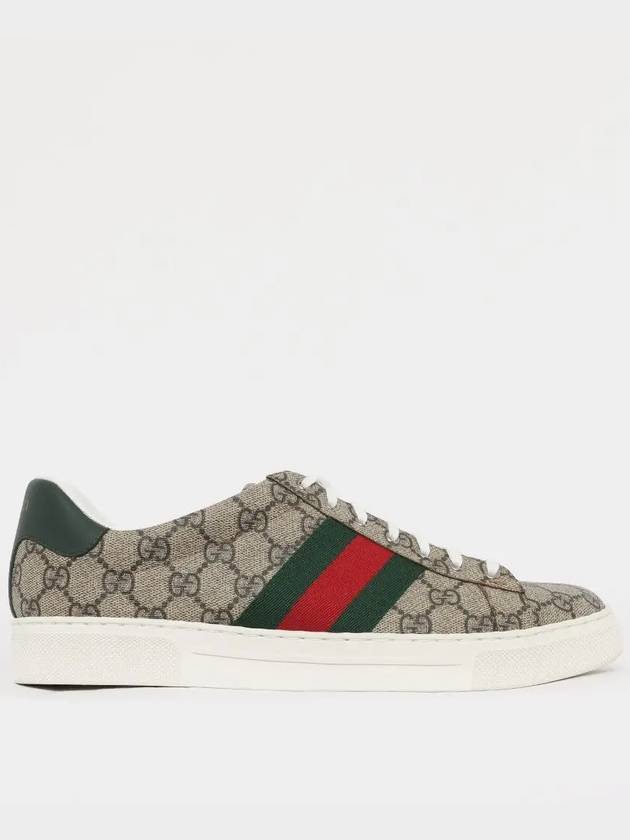 Ace GG Supreme Canvas Low Top Sneakers Beige - GUCCI - BALAAN 3