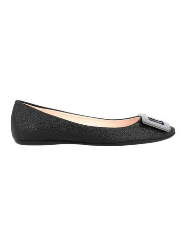 Gourmet Metal Ballerina Flat Black - ROGER VIVIER - BALAAN 1