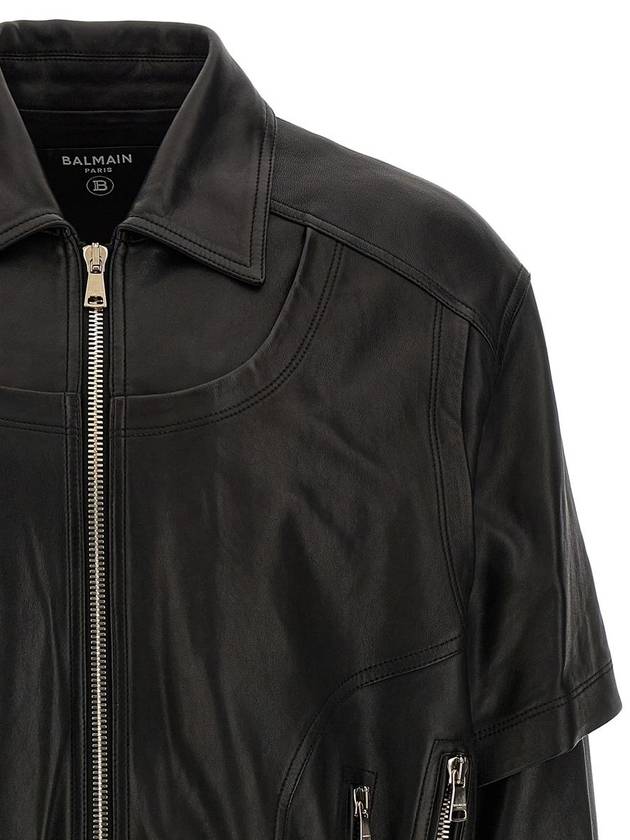 Balmain Layered Leather Jacket - BALMAIN - BALAAN 3