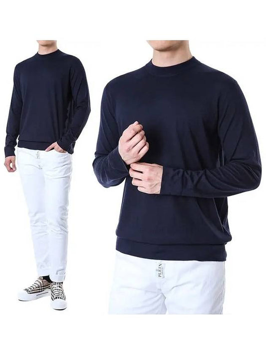 Colin crew neck cashmere knit top navy blue - LORO PIANA - BALAAN 2