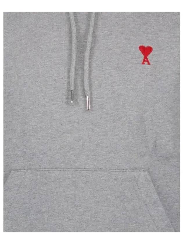 Heart Small Logo Hoodie Grey - AMI - BALAAN 4