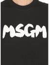 Brushed Logo Crop Short Sleeve T-Shirt Black - MSGM - BALAAN 6