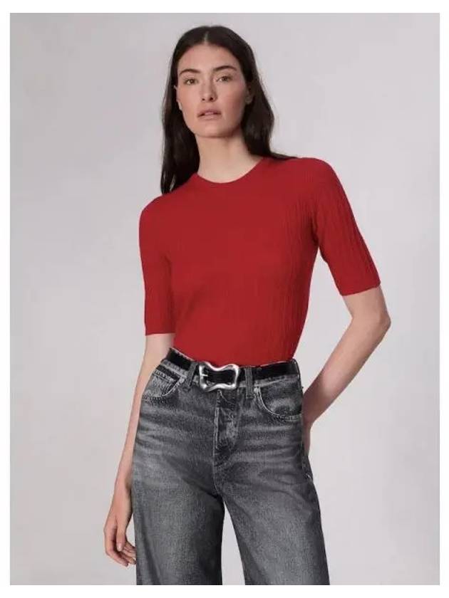 Rag Bone Women s Tina Short Sleeve T Shirt Crew Sweatshirt Red Domestic Product GM0024072524167 - RAG & BONE - BALAAN 1