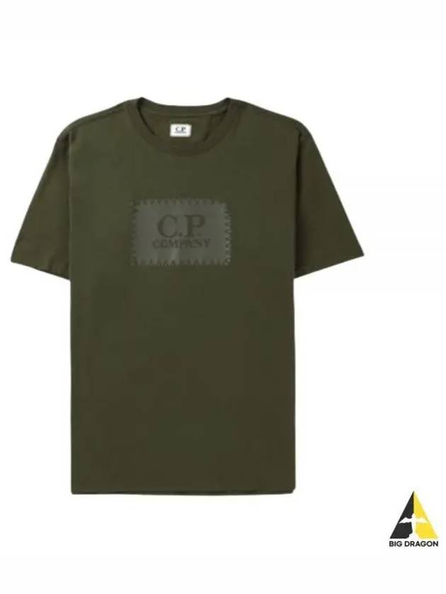 30/1 Jersey Label Style Logo Short Sleeve T-Shirt Green - CP COMPANY - BALAAN 2