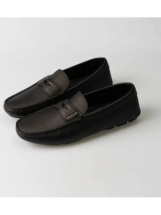 Saffiano Leather Driving Shoes Black - PRADA - BALAAN 2