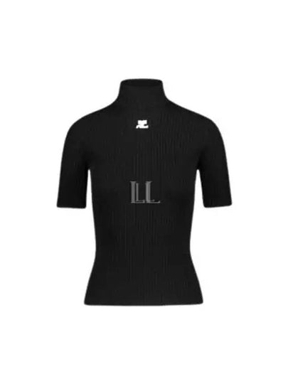 Reedition Knit Short Sleeve Turtle Neck Black - COURREGES - BALAAN 2