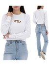 F Slimmy Cutout Logo Crop Sweatshirt White - DIESEL - BALAAN 2