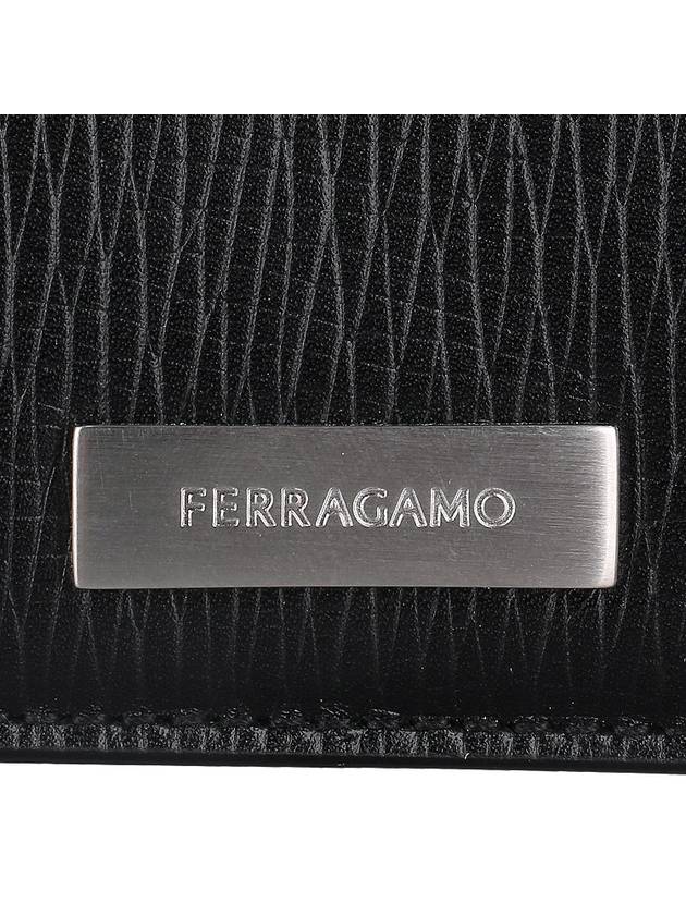 Men's Metal Plate Leather Half Wallet Black - SALVATORE FERRAGAMO - BALAAN 6