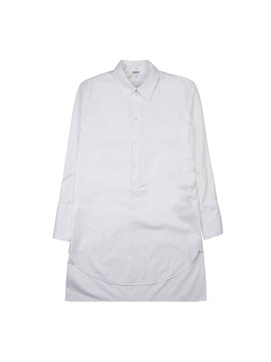 Deconstructed Shirt Cotton Midi Dress White - LOEWE - BALAAN 1