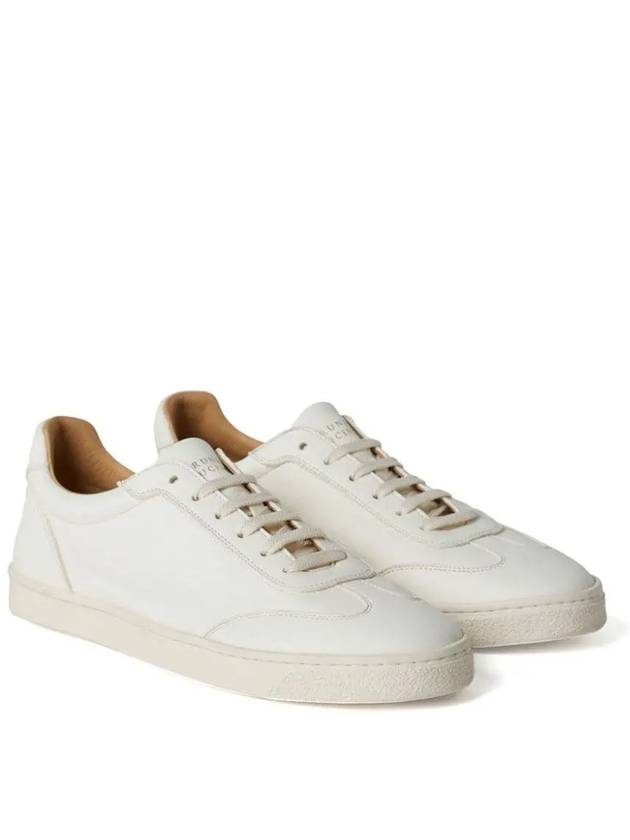 Deerskin Trainers Latex Sole Low Top Sneakers White - BRUNELLO CUCINELLI - BALAAN 3