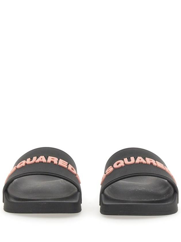 pink logo slippers black - DSQUARED2 - BALAAN 5