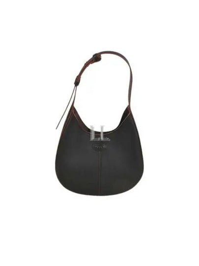 DI Logo Debossed Shoulder Bag Black - TOD'S - BALAAN 2