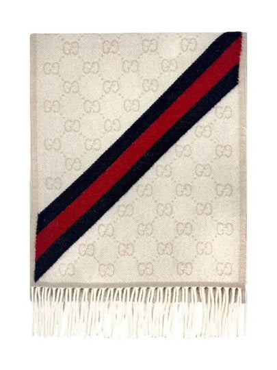 GG Web Wool Muffler Ivory - GUCCI - BALAAN 2