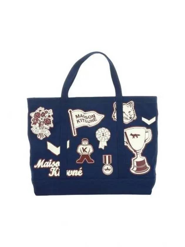 Varsity Patches Tote Bag Ink Blue - MAISON KITSUNE - BALAAN 2