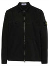 Wappen Patch Overshirt Zip Up Jacket Black - STONE ISLAND - BALAAN 2