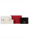 V Logo Signature Card Wallet Black - VALENTINO - BALAAN 6