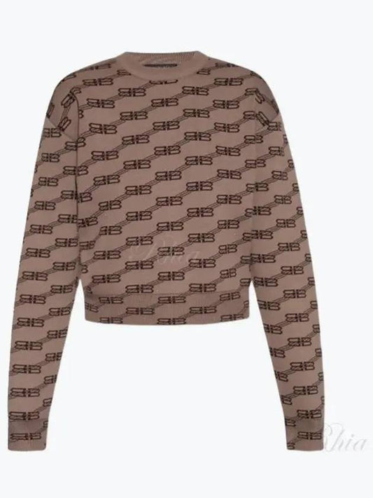 BB Icon Jacquard Knit Top Brown - BALENCIAGA - BALAAN 2