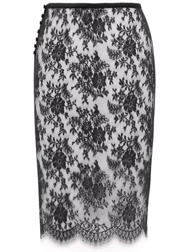 Saint Laurent Lace Wrap Pencil Skirt - SAINT LAURENT - BALAAN 3