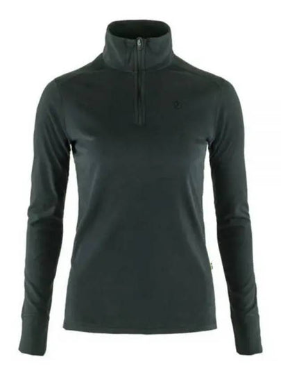 Women's Half Zip Long Sleeve T-Shirt Black - FJALL RAVEN - BALAAN 2