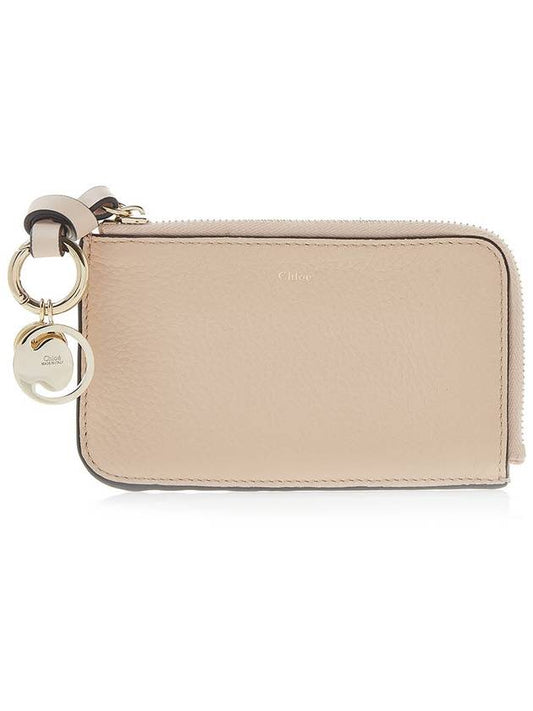 Alphabet Half Zip Leather Card Wallet Pink - CHLOE - BALAAN 2