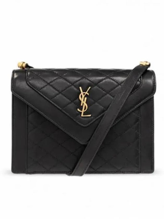 Gabi Quilting Small Lambskin Shoulder Bag Black - SAINT LAURENT - BALAAN 2