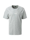 Logo Print Cotton Jersey Short Sleeve T-Shirt Grey - HUGO BOSS - BALAAN 1