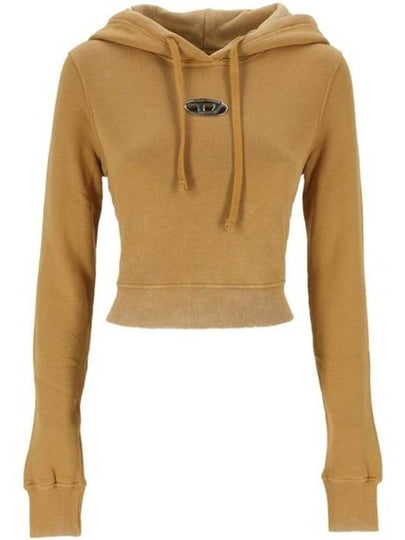 F Slimmy Hood P5 Metal Logo Faded Cut Out Hoodie Mustard Yellow - DIESEL - BALAAN 2