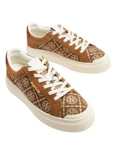 Ladybug Monogram Low Top Sneakers Brown - TORY BURCH - BALAAN 2