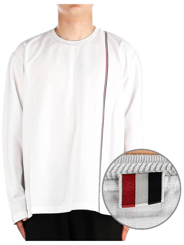 RWB Striped Cotton Long Sleeve T-Shirt White - THOM BROWNE - BALAAN 2