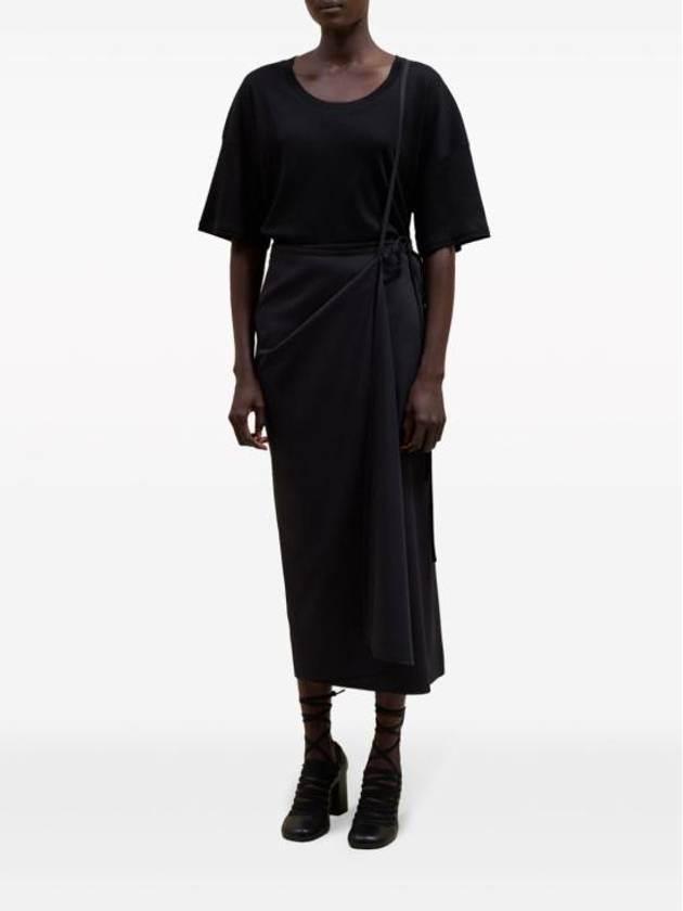 Women's Tailored Long A Line Skirt Jet Black - LEMAIRE - BALAAN 3