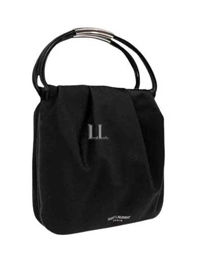 Logo Stamp Drawstring Small Tote Bag Black - SAINT LAURENT - BALAAN 2