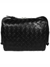 Intrecciato Weaving Leather Cross Bag Black - BOTTEGA VENETA - BALAAN 3