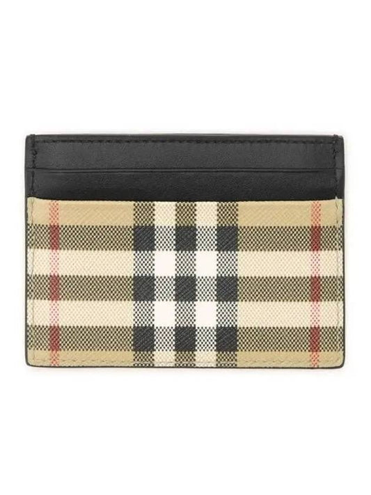 SANDON Vintage Check Card Wallet Beige - BURBERRY - BALAAN 2