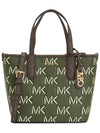 Eliza Extra Small Embossed Logo Tote Bag Green - MICHAEL KORS - BALAAN 1