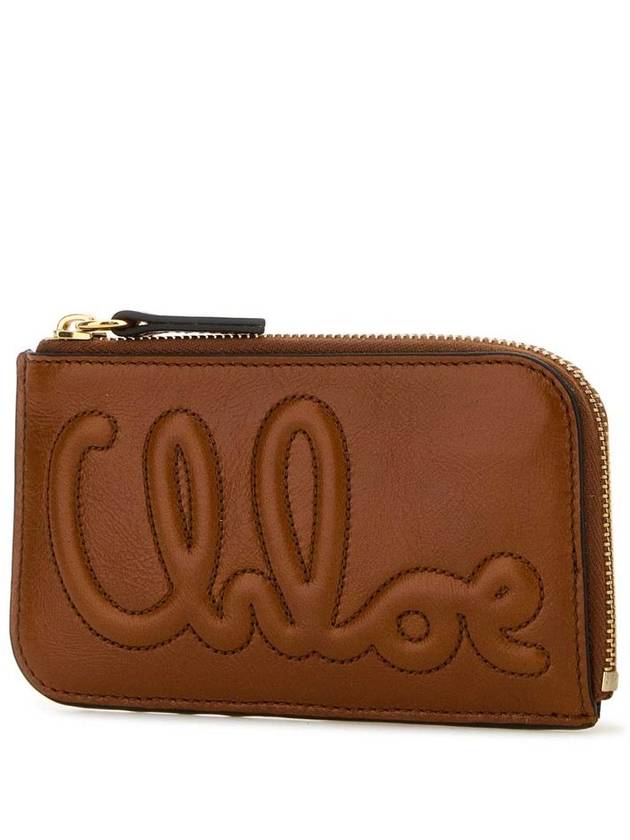 C Shiny Leather Small Card Wallet Clay Brown - CHLOE - BALAAN 3