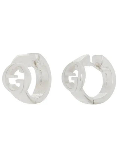 Interlocking Wide Hoop Earrings Silver - GUCCI - BALAAN 2