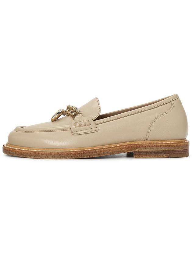 Ninna Chain Leather Loafers Beige - CHLOE - BALAAN.