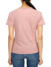 Blurred Logo Cotton Short Sleeve T-Shirt Pink - ACNE STUDIOS - BALAAN 4