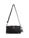 Re-Edition 2002 Re-Nylon Brushed Leather Small Shoulder Bag Black - PRADA - BALAAN 1