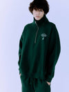 F High Neck Half Zip Sweatshirt Deep Green - FANGOH - BALAAN 5