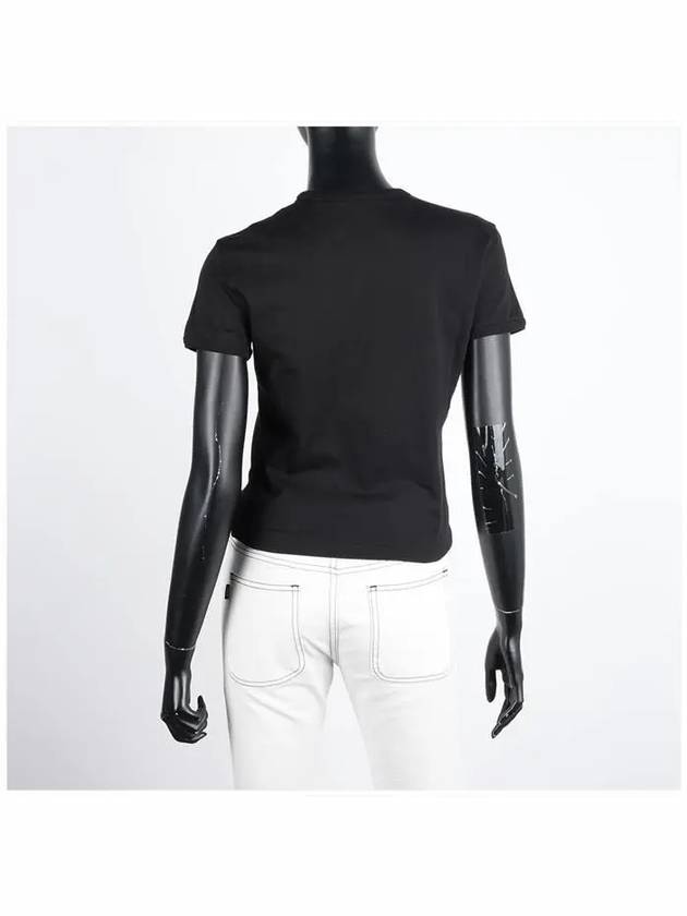 Slim Fit Cutout Oval D Short Sleeve T-Shirt Black - DIESEL - BALAAN 5