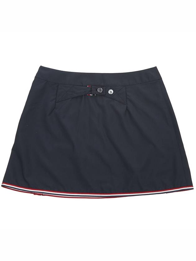 Women's Military Ripstop Framing Mini A-Line Skirt Navy - THOM BROWNE - BALAAN 3