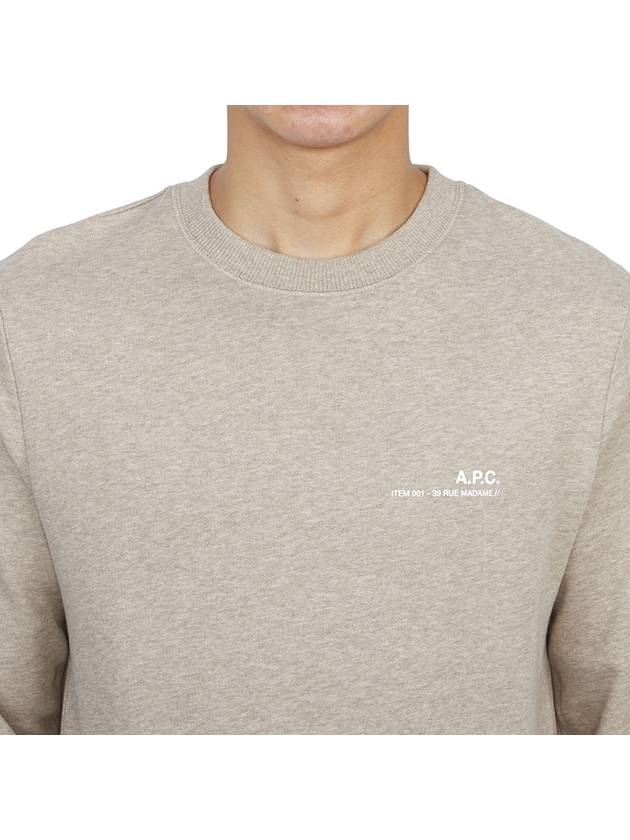 Men's Item Logo Crew Sweatshirt Beige - A.P.C. - BALAAN 6