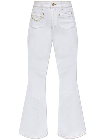 Ganni Flared Leg Jeans, Women's, White - GANNI - BALAAN 1