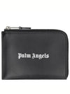 Logo Printed Zipped Card Wallet Black - PALM ANGELS - BALAAN 2