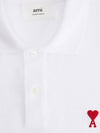 Heart Logo Polo Shirt White - AMI - BALAAN 7