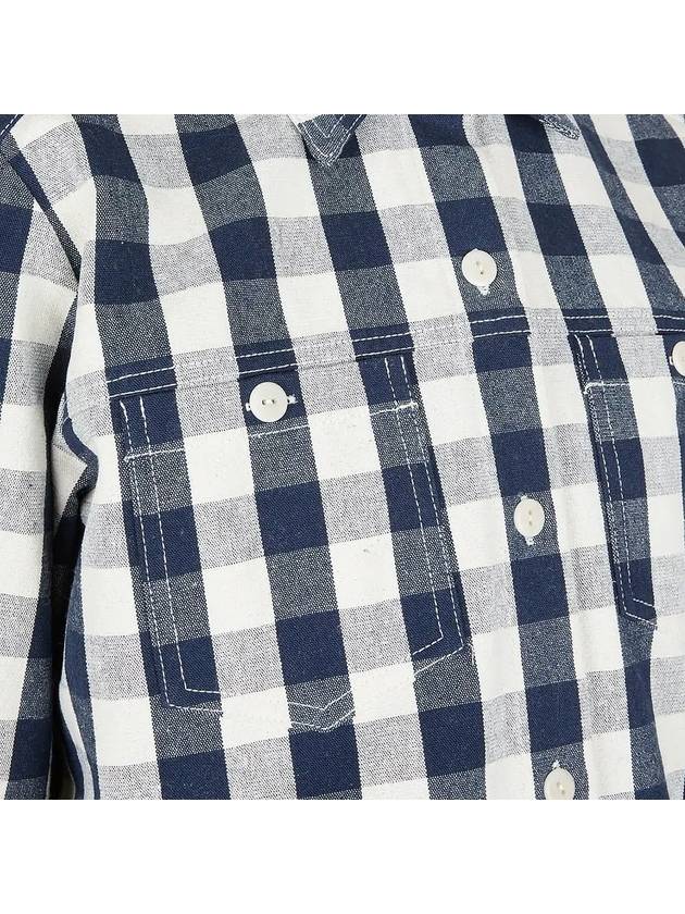 Isla Tartan Check Shirt Navy - A.P.C. - BALAAN 4